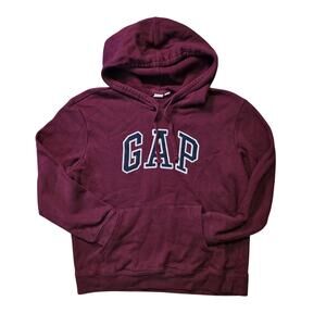 Gap Big Logo Hoodie Men’s Medium Red Cotton Blend